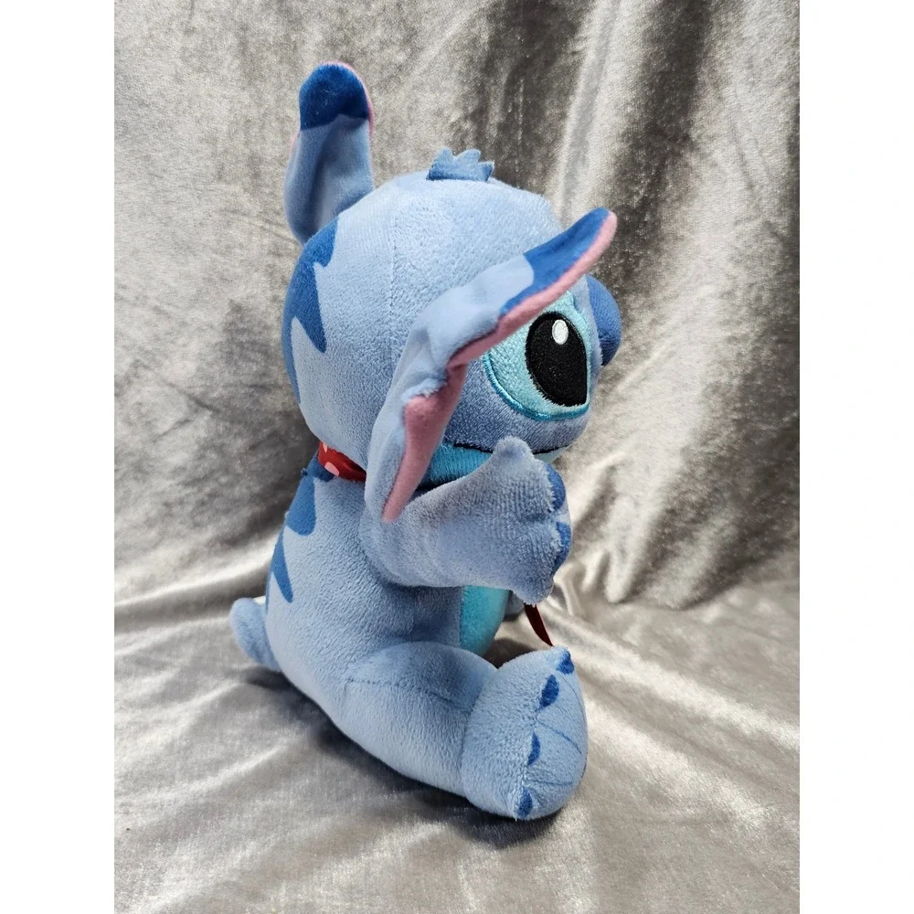 Disney Stitch Valentines Day‎ Plush Blue Alien Heart Tie Kiss Mark 10 Inch